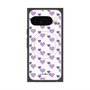プレミアムスクエアケース with Pixelsnap［ Stripe Hearts - Purple ］