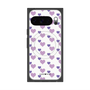 プレミアムスクエアケース with Pixelsnap［ Stripe Hearts - Purple ］