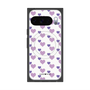 プレミアムスクエアケース with Pixelsnap［ Stripe Hearts - Purple ］