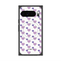 プレミアムスクエアケース with Pixelsnap［ Stripe Hearts - Purple ］