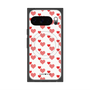 プレミアムスクエアケース with Pixelsnap［ Stripe Hearts - Red ］