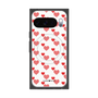 プレミアムスクエアケース with Pixelsnap［ Stripe Hearts - Red ］