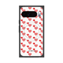 プレミアムスクエアケース with Pixelsnap［ Stripe Hearts - Red ］
