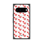 プレミアムスクエアケース with Pixelsnap［ Stripe Hearts - Red ］