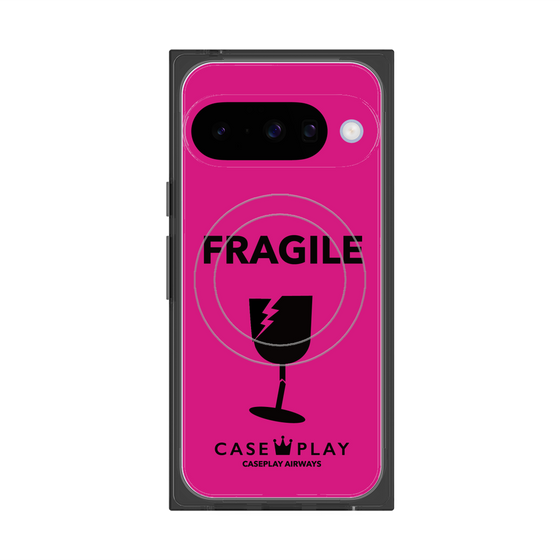 プレミアムスクエアケース with Pixelsnap［ FRAGILE - Pink ］