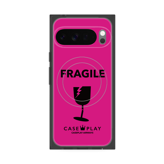 プレミアムスクエアケース with Pixelsnap［ FRAGILE - Pink ］
