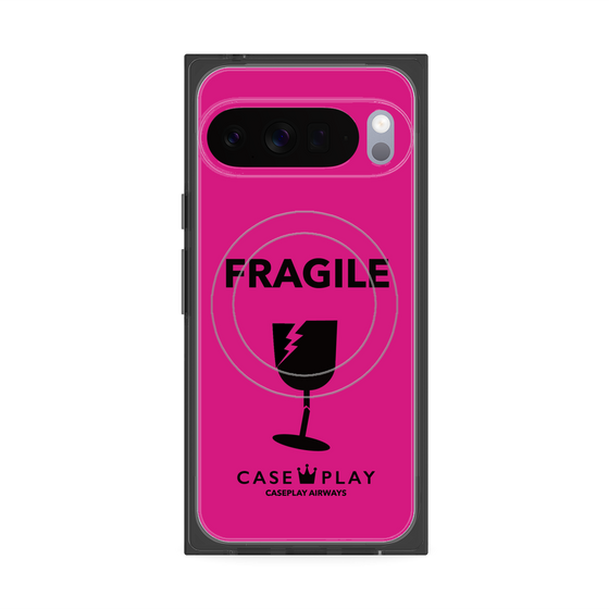 プレミアムスクエアケース with Pixelsnap［ FRAGILE - Pink ］