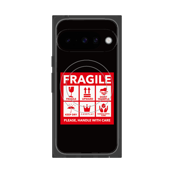 プレミアムスクエアケース with Pixelsnap［ FRAGILE Sticker - Black ］
