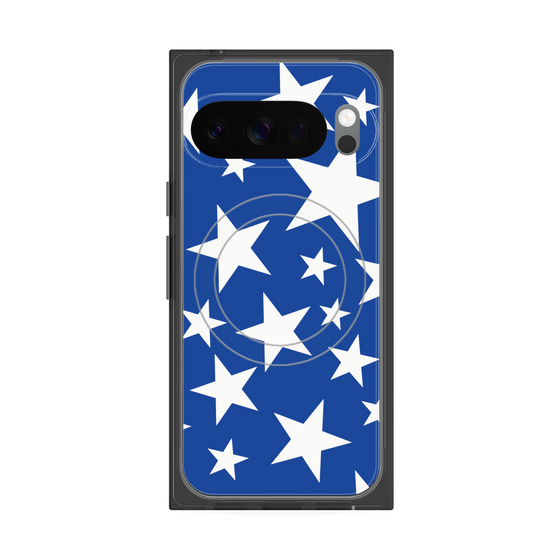 プレミアムスクエアケース with Pixelsnap［ Stars - Blue ］