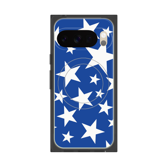 プレミアムスクエアケース with Pixelsnap［ Stars - Blue ］
