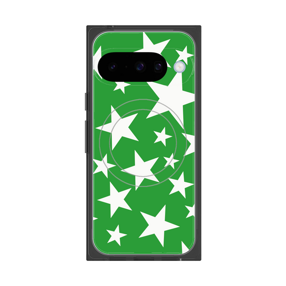 プレミアムスクエアケース with Pixelsnap［ Stars - Green ］