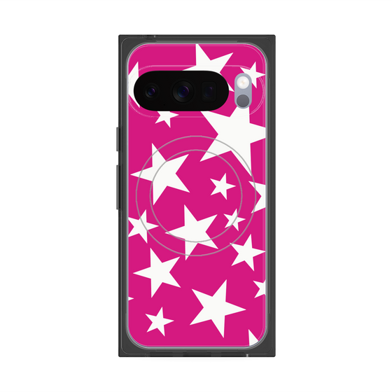 プレミアムスクエアケース with Pixelsnap［ Stars - Pink ］