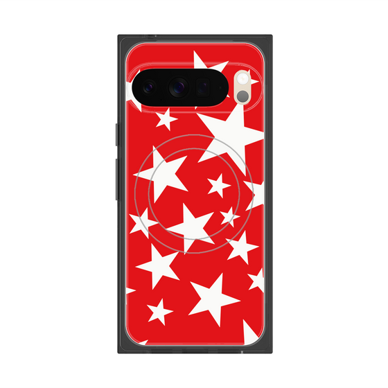 プレミアムスクエアケース with Pixelsnap［ Stars - Red ］
