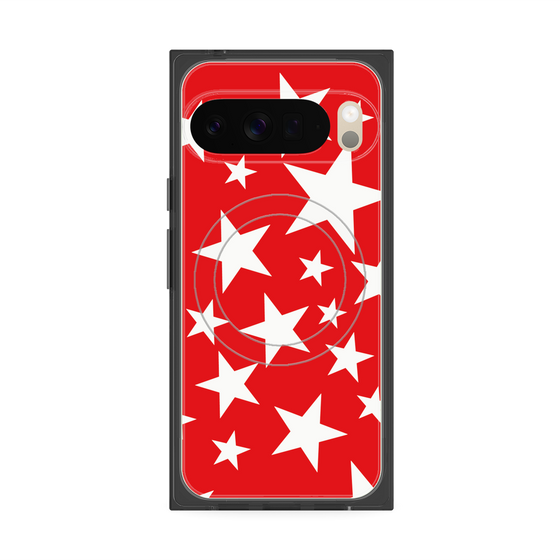 プレミアムスクエアケース with Pixelsnap［ Stars - Red ］