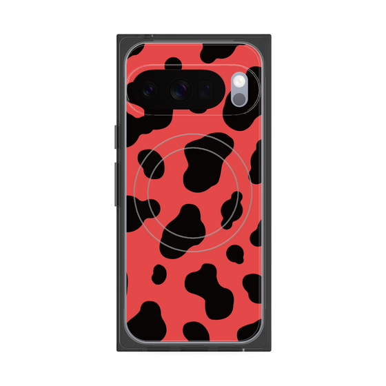 プレミアムスクエアケース with Pixelsnap［ Cow - Red ］