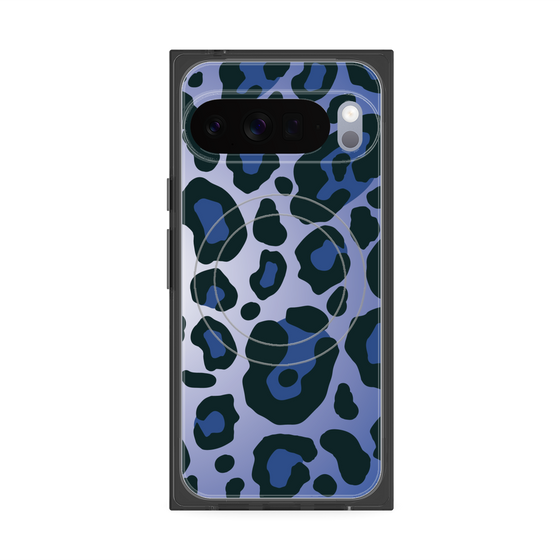 プレミアムスクエアケース with Pixelsnap［ Leopard - Blue ］
