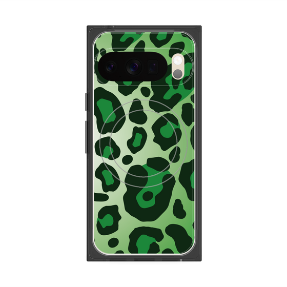 プレミアムスクエアケース with Pixelsnap［ Leopard - Green ］