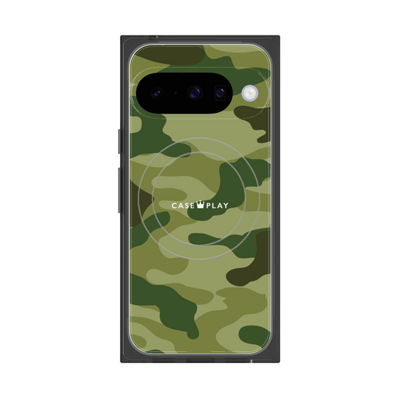 プレミアムスクエアケース with Pixelsnap［ Camouflage - Green ］