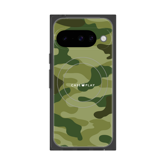 プレミアムスクエアケース with Pixelsnap［ Camouflage - Green ］