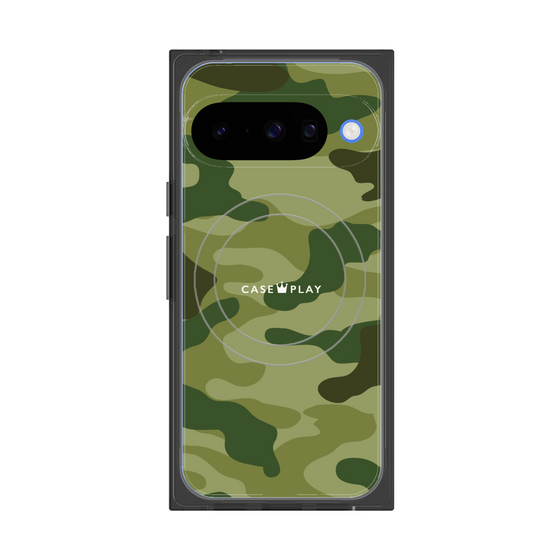 プレミアムスクエアケース with Pixelsnap［ Camouflage - Green ］