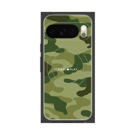 プレミアムスクエアケース with Pixelsnap［ Camouflage - Green ］
