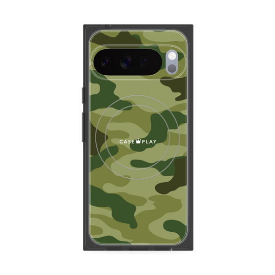 プレミアムスクエアケース with Pixelsnap［ Camouflage - Green ］