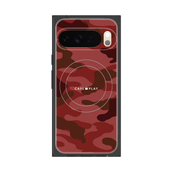 プレミアムスクエアケース with Pixelsnap［ Camouflage - Red ］