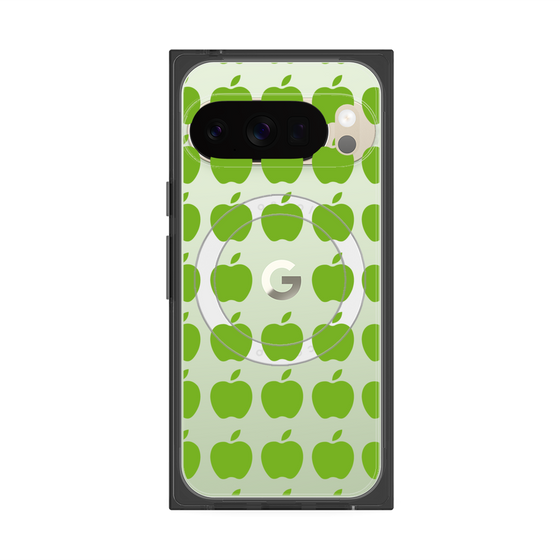 プレミアムスクエアケース with Pixelsnap［ Apple - Green ］