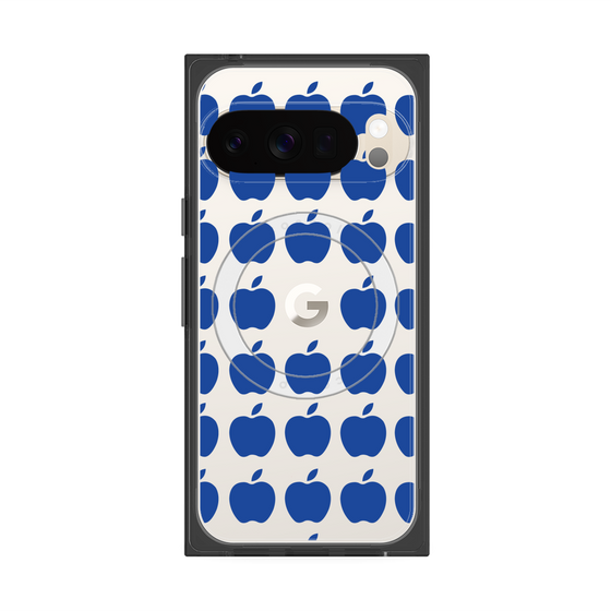 プレミアムスクエアケース with Pixelsnap［ Apple - Blue ］