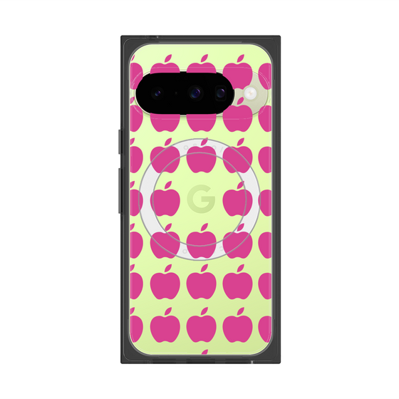 プレミアムスクエアケース with Pixelsnap［ Apple - Pink ］