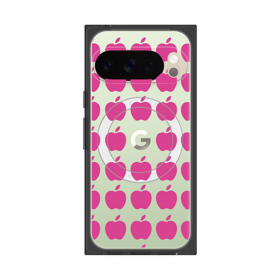 プレミアムスクエアケース with Pixelsnap［ Apple - Pink ］