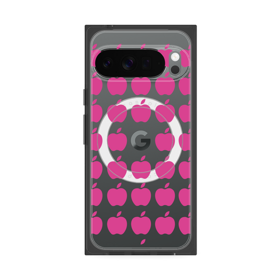 プレミアムスクエアケース with Pixelsnap［ Apple - Pink ］