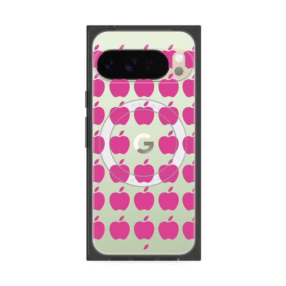 プレミアムスクエアケース with Pixelsnap［ Apple - Pink ］