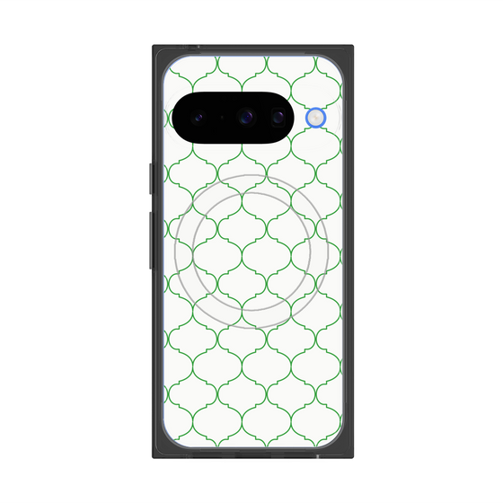 プレミアムスクエアケース with Pixelsnap［ Moroccan1 -Green ］