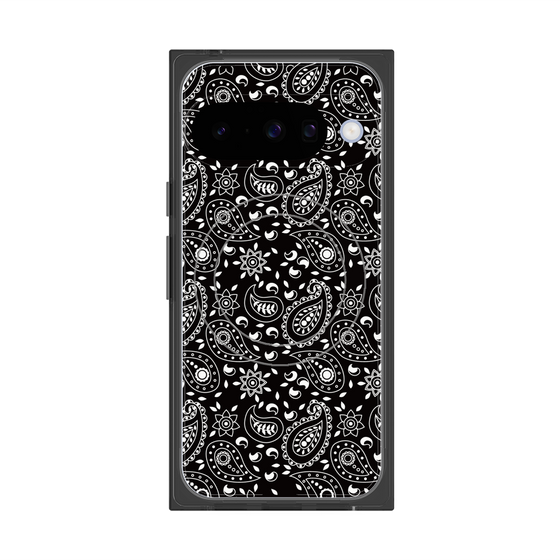 プレミアムスクエアケース with Pixelsnap［ ペイズリー - Black ］