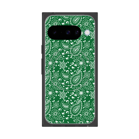 プレミアムスクエアケース with Pixelsnap［ ペイズリー - Green ］