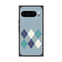 プレミアムスクエアケース with Pixelsnap［ Nordic Argyle - Blue ］