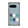 プレミアムスクエアケース with Pixelsnap［ Nordic Argyle - Blue ］