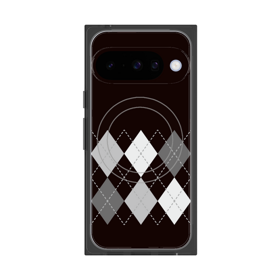 プレミアムスクエアケース with Pixelsnap［ Nordic Argyle - Black ］