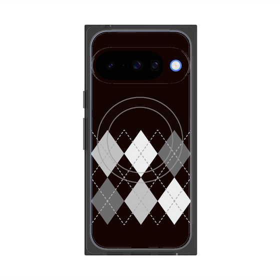 プレミアムスクエアケース with Pixelsnap［ Nordic Argyle - Black ］
