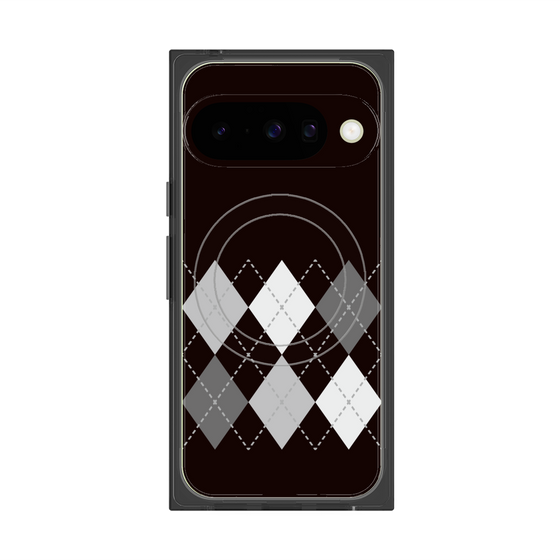 プレミアムスクエアケース with Pixelsnap［ Nordic Argyle - Black ］