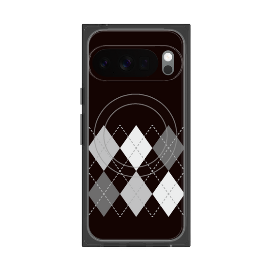 プレミアムスクエアケース with Pixelsnap［ Nordic Argyle - Black ］