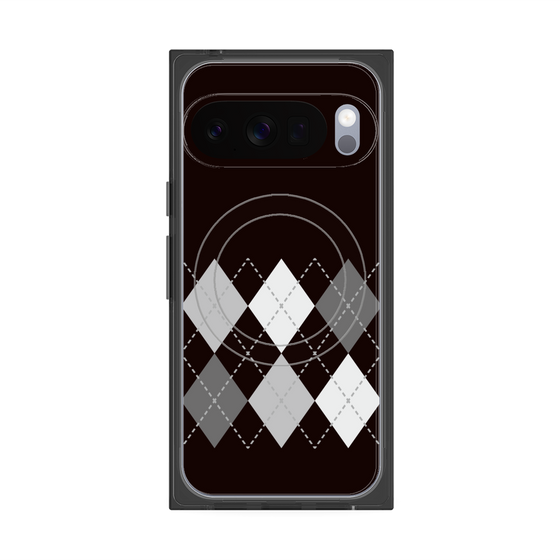 プレミアムスクエアケース with Pixelsnap［ Nordic Argyle - Black ］