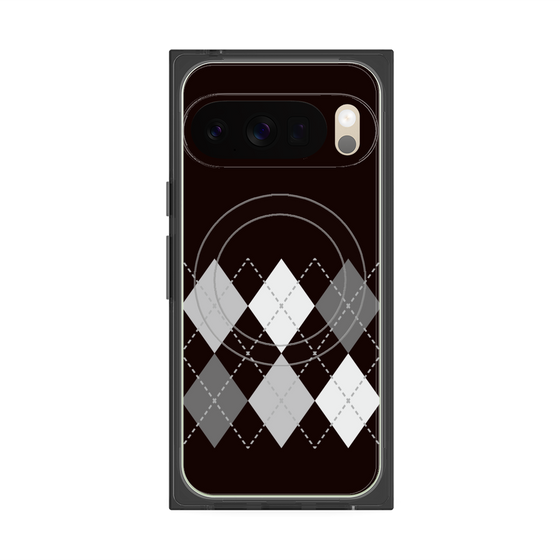 プレミアムスクエアケース with Pixelsnap［ Nordic Argyle - Black ］