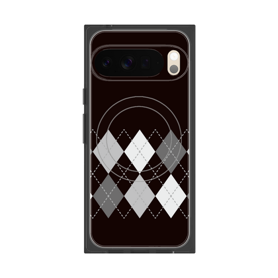 プレミアムスクエアケース with Pixelsnap［ Nordic Argyle - Black ］
