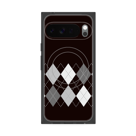 プレミアムスクエアケース with Pixelsnap［ Nordic Argyle - Black ］
