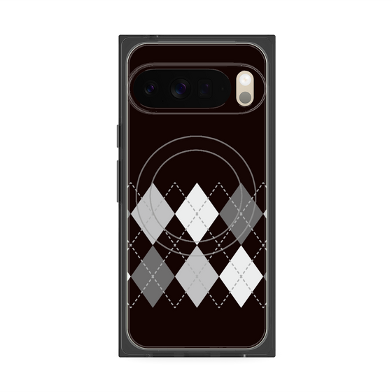 プレミアムスクエアケース with Pixelsnap［ Nordic Argyle - Black ］