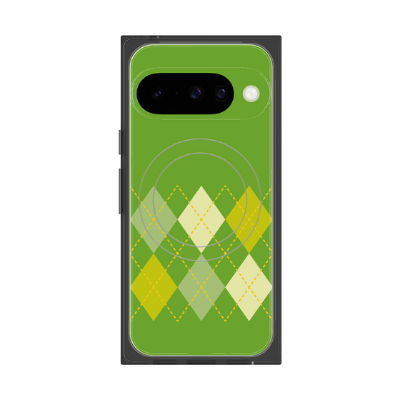 プレミアムスクエアケース with Pixelsnap［ Nordic Argyle - Green ］