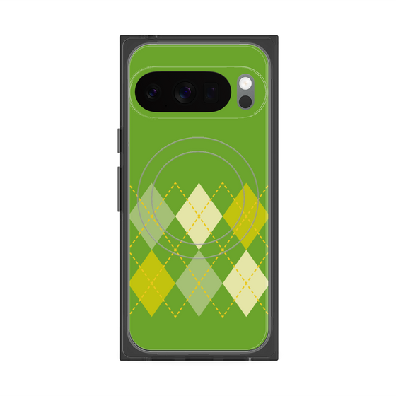 プレミアムスクエアケース with Pixelsnap［ Nordic Argyle - Green ］
