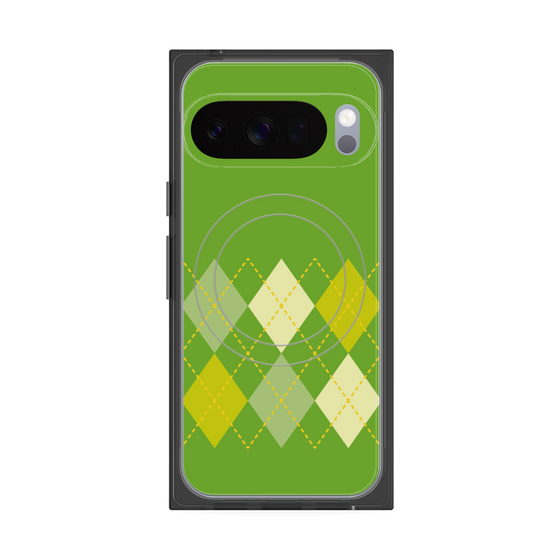 プレミアムスクエアケース with Pixelsnap［ Nordic Argyle - Green ］